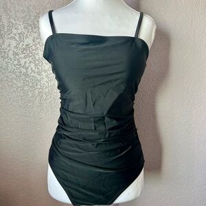 Black Ruched Spaghetti Strap Women’s Top